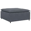 Pemberly Row Contemporary Modular Oversized Velvet Sofa in Dark Grey