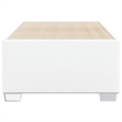 Pemberly Row Contemporary Twin XL Faux leather Bed Frame in White