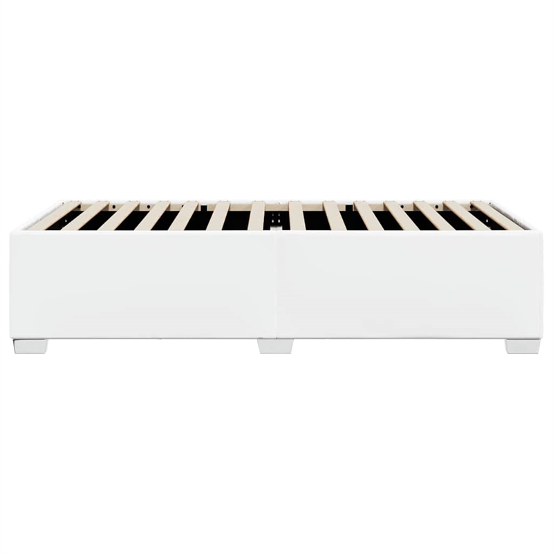 Pemberly Row Contemporary Twin XL Faux leather Bed Frame in White