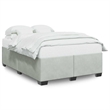 Pemberly Row Contemporary Full Without Headboard Bed Frame in Light Gray