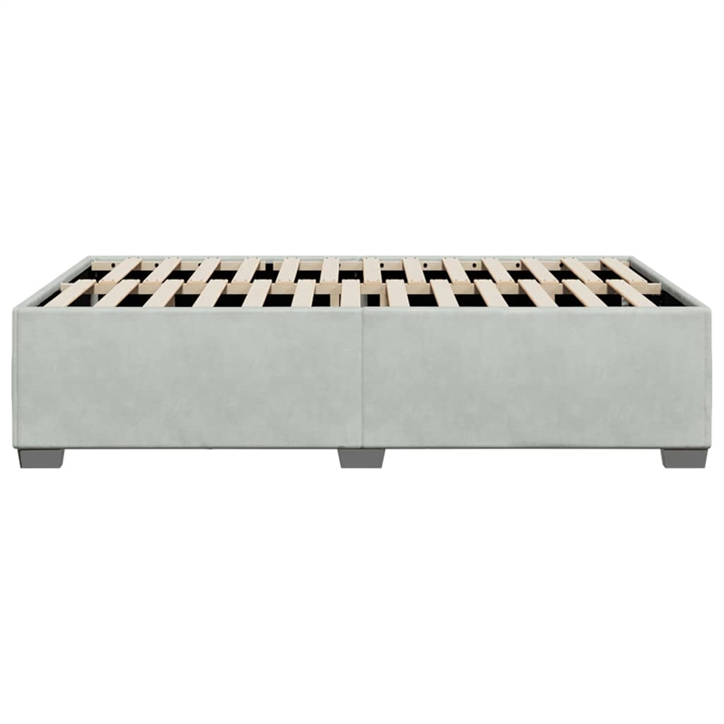 Pemberly Row Contemporary Full Without Headboard Bed Frame in Light Gray