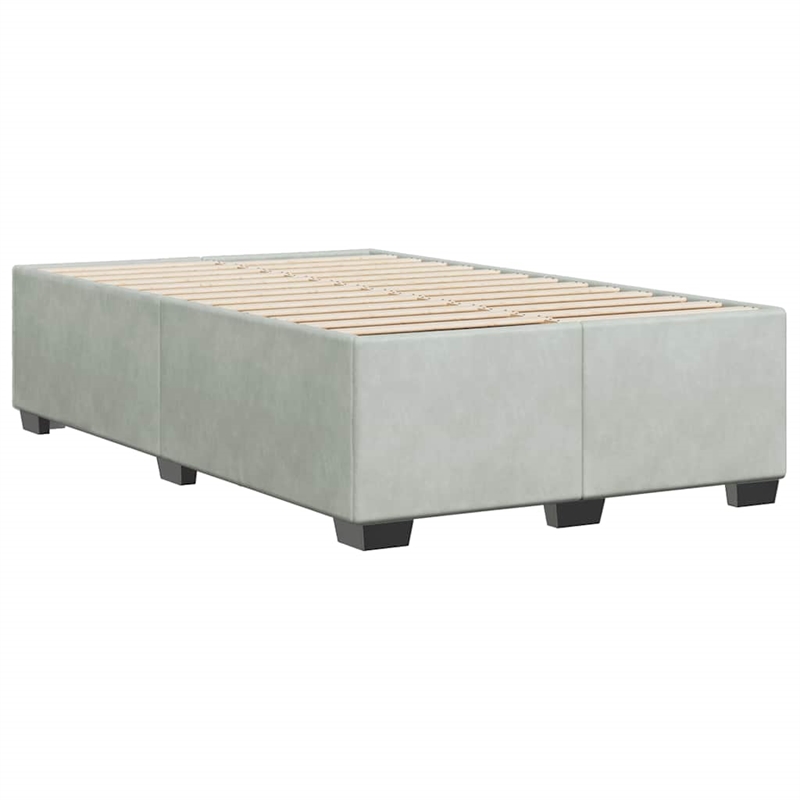 Pemberly Row Contemporary Full Without Headboard Bed Frame in Light Gray