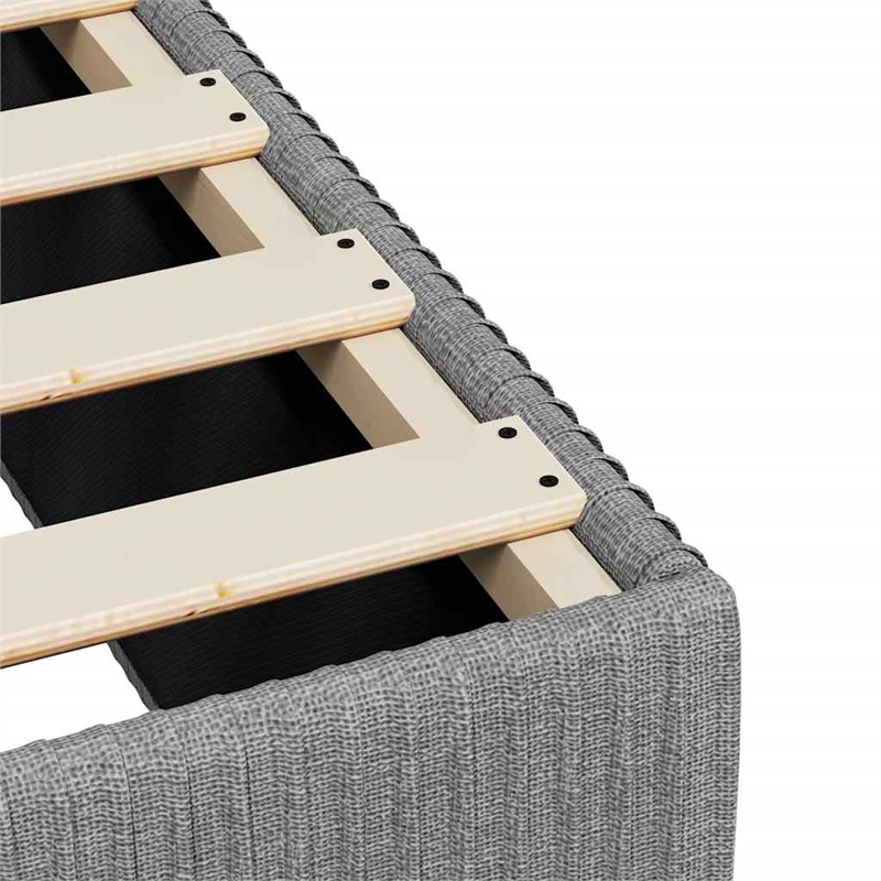 Pemberly Row Contemporary Engineered Wood King Bed Frame in Light Grey