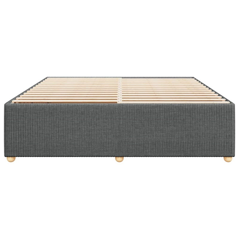 Pemberly Row Engineered Wood King Bed Frame in Dark Gray Fabric