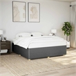 Pemberly Row Engineered Wood King Bed Frame in Dark Gray Fabric