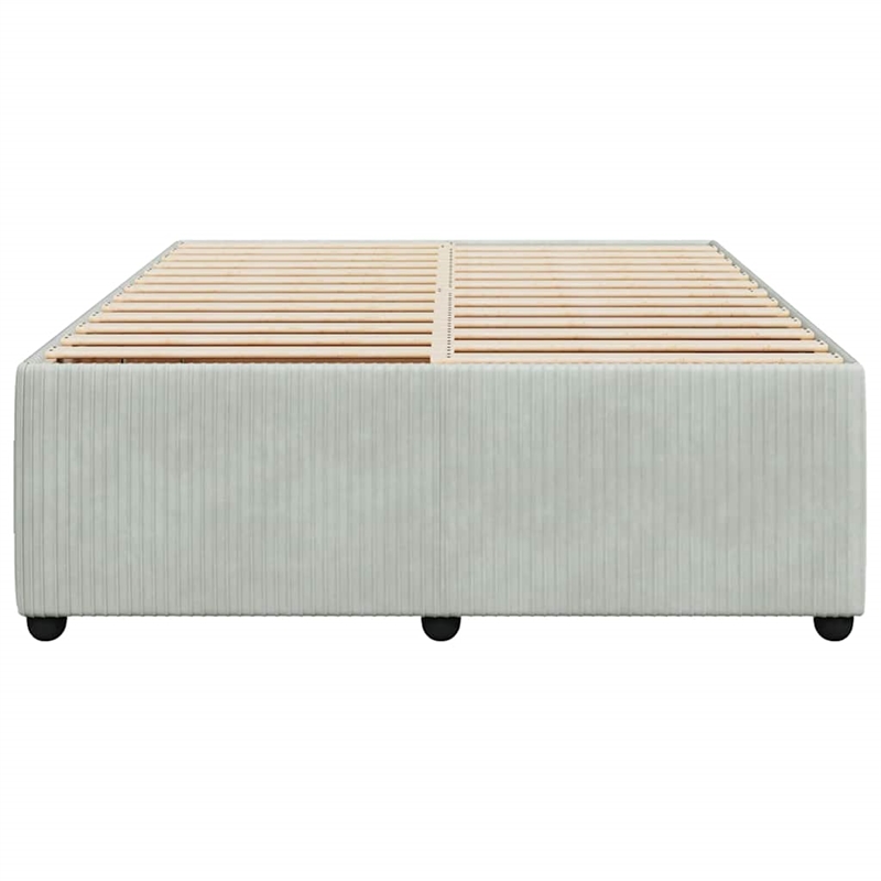 Pemberly Row Contemporary Queen Engineered Wood Bed Frame in Light Grey