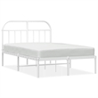 Pemberly Row Rectangular Powder-Coated Steel Full Bed Frame in White