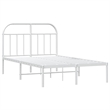 Pemberly Row Rectangular Powder-Coated Steel Full Bed Frame in White