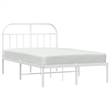 Pemberly Row Rectangular Powder-Coated Steel Full Bed Frame in White
