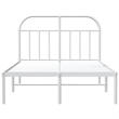 Pemberly Row Rectangular Powder-Coated Steel Full Bed Frame in White