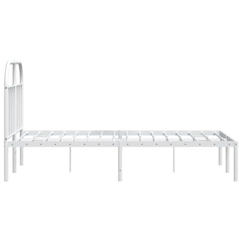 Pemberly Row Rectangular Powder-Coated Steel Full Bed Frame in White