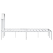 Pemberly Row Rectangular Powder-Coated Steel Full Bed Frame in White