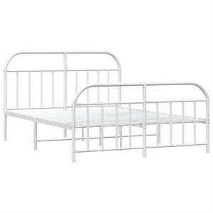 Pemberly Row Rectangular Powder-Coated Steel Full Bed Frame in White