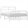 Pemberly Row Rectangular Powder-Coated Steel Full Bed Frame in White