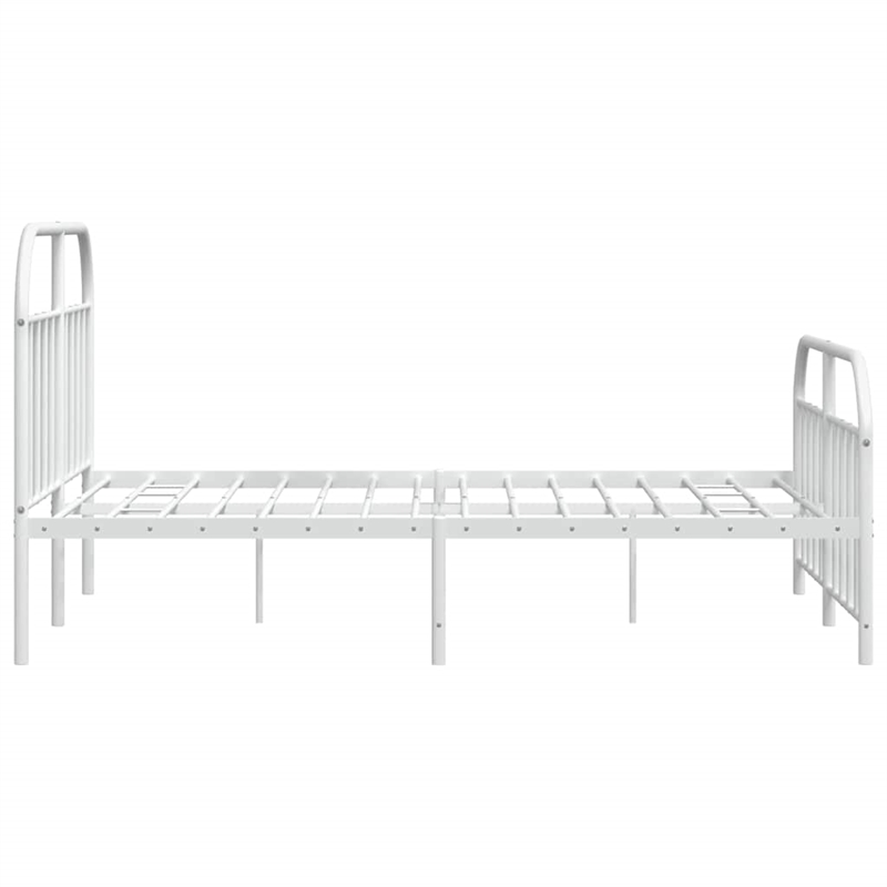 Pemberly Row Rectangular Powder-Coated Steel Full Bed Frame in White