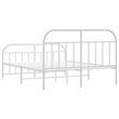 Pemberly Row Rectangular Powder-Coated Steel Full Bed Frame in White