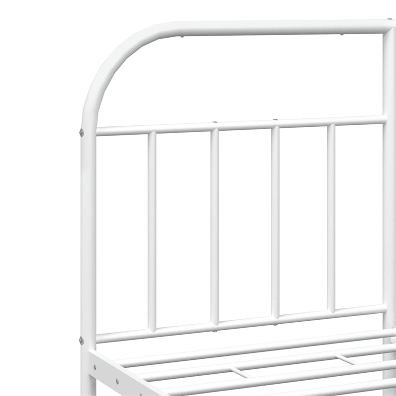 Pemberly Row Rectangular Powder-Coated Steel Full Bed Frame in White