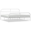 Pemberly Row Powder-Coated Steel King/Double Bed Frame in White