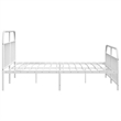 Pemberly Row Powder-Coated Steel King/Double Bed Frame in White