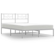 Pemberly Row Rectangular Powder-Coated Steel Full Bed Frame in White