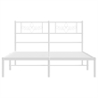 Pemberly Row Rectangular Powder-Coated Steel Full Bed Frame in White