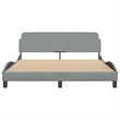 Pemberly Row Contemporary Queen Engineered Wood Bed Frame in Light Grey