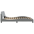 Pemberly Row Contemporary Queen Engineered Wood Bed Frame in Light Grey