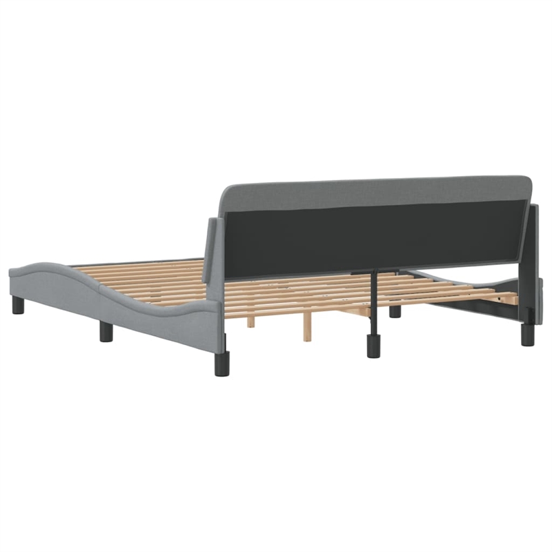 Pemberly Row Contemporary Queen Engineered Wood Bed Frame in Light Grey