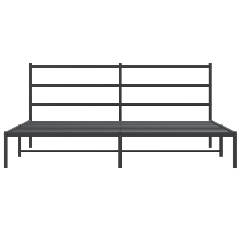 Pemberly Row Rectangular Powder-Coated Steel Full Bed Frame in Black