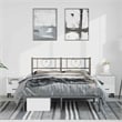 Pemberly Row Rectangular Powder-Coated Steel Full Bed Frame in Black