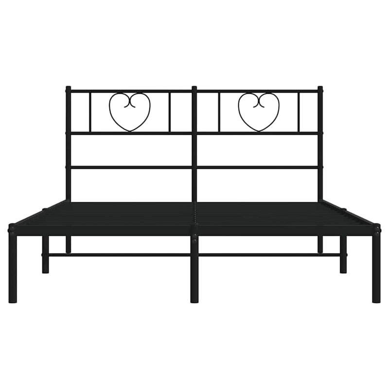Pemberly Row Rectangular Powder-Coated Steel Full Bed Frame in Black