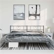 Pemberly Row Powder-Coated Steel King/Double Bed Frame in Black