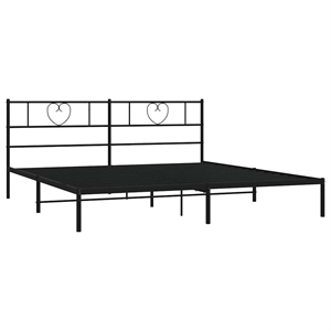 Pemberly Row Powder-Coated Steel King/Double Bed Frame in Black