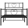 Pemberly Row Contemporary Powder-Coated Steel Twin Bed Frame in Black