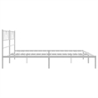 Pemberly Row Rectangular Powder-Coated Steel Full Bed Frame in White