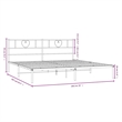 Pemberly Row Rectangular Powder-Coated Steel Full Bed Frame in White