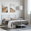 Pemberly Row Powder-Coated Steel King Size Bed Frame in White