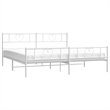Pemberly Row 76x80 Powder-Coated Steel Modern Bed Frame in White