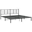 Pemberly Row Powder-Coated Steel King/Double Bed Frame in Black