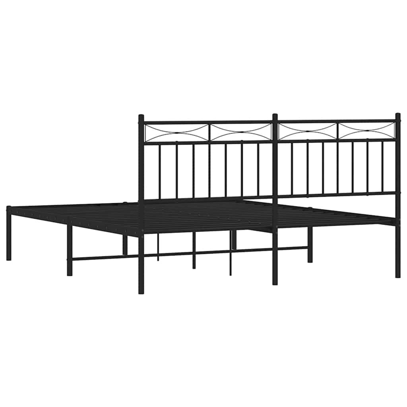 Pemberly Row Contemporary Engineered Wood King Bed Frame in Black