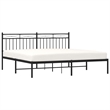 Pemberly Row Powder-Coated Steel Cal King/Double Bed Frame in Black