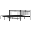 Pemberly Row Contemporary Powder-Coated Steel Queen Bed Frame in Black