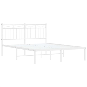 Pemberly Row Powder-Coated Steel Full/Double Bed Frame in White