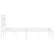 Pemberly Row Powder-Coated Steel Full/Double Bed Frame in White