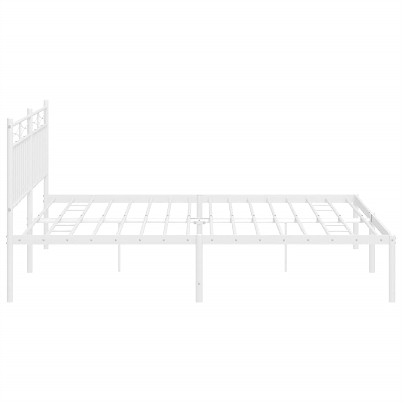 Pemberly Row Contemporary 72 X 84 Powder-Coated Steel Bed Frame in White