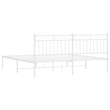 Pemberly Row Contemporary 72 X 84 Powder-Coated Steel Bed Frame in White