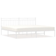Pemberly Row 76 x 80 Rectangular Modern Bed Frame in White Steel