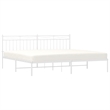 Pemberly Row 76 x 80 Rectangular Modern Bed Frame in White Steel