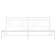 Pemberly Row 76 x 80 Rectangular Modern Bed Frame in White Steel