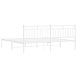 Pemberly Row 76 x 80 Rectangular Modern Bed Frame in White Steel